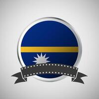 vecteur nauru rond drapeau bannière vecteur illustration