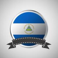 vecteur Nicaragua rond drapeau bannière vecteur illustration