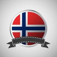 vecteur Norvège rond drapeau bannière vecteur illustration