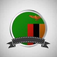 vecteur Zambie rond drapeau bannière vecteur illustration