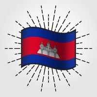 ancien Cambodge nationale drapeau illustration vecteur