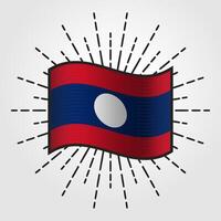 ancien Laos nationale drapeau illustration vecteur