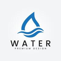 vague et l'eau laissez tomber combinaison logo vecteur concept