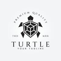 tortue logo vecteur illustration conception avec bouclier en forme de coquille