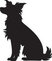 chien silhouette vecteur illustration blanc Contexte