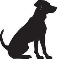chien silhouette vecteur illustration blanc Contexte