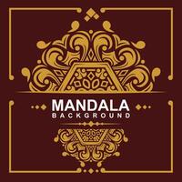 d'or Cadre avec mandala art Contexte. gratuit vecteur