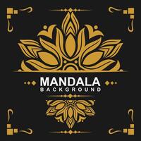 d'or Cadre avec mandala art Contexte. gratuit vecteur