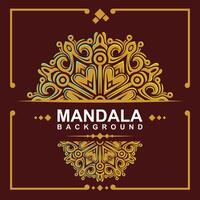 d'or Cadre avec mandala art Contexte. gratuit vecteur