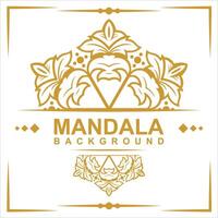 d'or Cadre avec mandala art Contexte vecteur