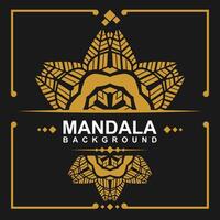 d'or Cadre avec mandala art Contexte. gratuit vecteur