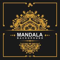 d'or Cadre avec mandala art Contexte. gratuit vecteur