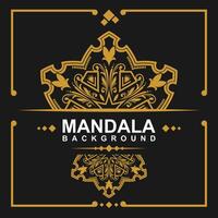 d'or Cadre avec mandala art Contexte. gratuit vecteur