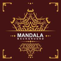 d'or Cadre avec mandala art Contexte. gratuit vecteur