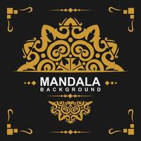 d'or Cadre avec mandala art Contexte. gratuit vecteur