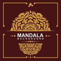 d'or Cadre avec mandala art Contexte. gratuit vecteur