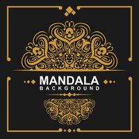 d'or Cadre avec mandala art Contexte. gratuit vecteur