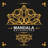 d'or Cadre avec mandala art Contexte. gratuit vecteur