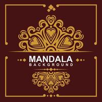 d'or Cadre avec mandala art Contexte. gratuit vecteur