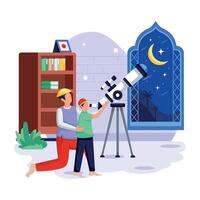 Ramadan traditions plat personnage des illustrations vecteur