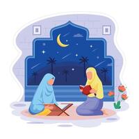 Ramadan traditions plat personnage des illustrations vecteur