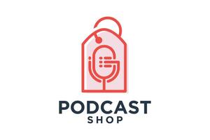 Podcast magasin logo conception Créatif concept style moderne vecteur