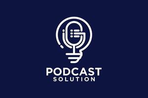 Podcast Solution logo conception Créatif unique concept vecteur