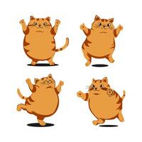 collection de vecteur des illustrations de mignonne graisse chats