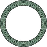 vecteur vert rond Oriental ornement. arabe à motifs cercle de l'Iran, Irak, Turquie, Syrie. persan cadre, frontière