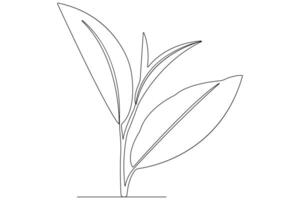 continu Célibataire ligne art dessin de plante pouvez être pour végétaux, agriculture, des graines contour vecteur