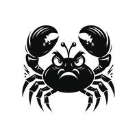 en colère Crabe silhouette. logos. Crabe isolé sur blanc Contexte. Crabe illustration logo vecteur