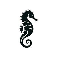 hippocampe silhouette vecteur icône plat illustration logo clipart