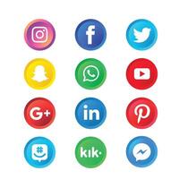 social médias Icônes vecteur ensemble avec Facebook, Instagram, Twitter, TIC Tac, Youtube logos