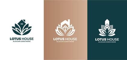lotus maison logo conception avec Créatif concept gratuit vecteur
