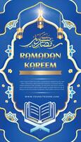 Ramadan kareem eid mubarak salutation journée 3d texte modifiable Islam Contexte sept vecteur