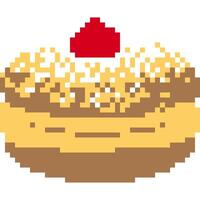 gâteau dessin animé icône dans pixel style vecteur