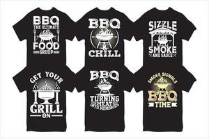 un barbecue T-shirt conception, marrant un barbecue T-shirt conception et un barbecue les amoureux et grillage T-shirt conception vecteur