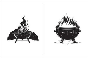 barbecue gril silhouette vecteur icône conception et gril un barbecue vecteur icône ensemble illustration