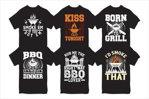 un barbecue T-shirt conception, marrant un barbecue T-shirt conception et un barbecue les amoureux et grillage T-shirt conception vecteur