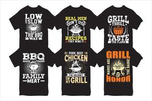 un barbecue T-shirt marrant un barbecue T-shirt paquet conception et un barbecue les amoureux ampli grillage T-shirt paquet conception vecteur