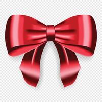 réaliste rouge arc. satin décoratif rouge arc. élément pour décoration cadeaux, salutations, vacances vecteur