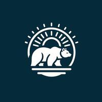 solaire ours logo vecteur