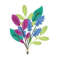 décoration de feuilles violettes et bleues de la saison du printemps vecteur