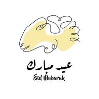 eid mubarak un ligne art vecteur