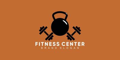 Gym logo ou aptitude centre logo avec moderne barble formes vecteur