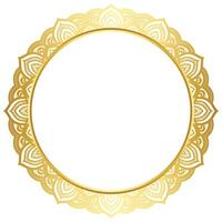 luxe d'or cercle Cadre transparent avec ancien mandala or circulaire modèle clipart vecteur