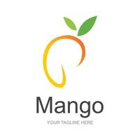 mangue logo, fruit conception Facile minimaliste style, fruit jus vecteur, icône symbole illustration vecteur