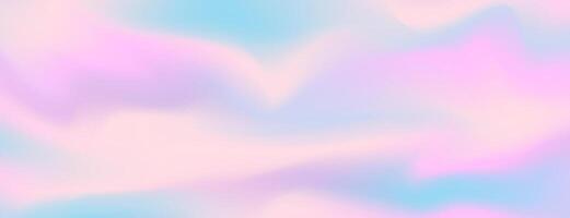 horizontal abstrait pastel liquide holographique Contexte. embrasé vecteur illustration de chatoyant bleu et rose couleurs pour futuriste bannière, affiche, prospectus, la toile conception