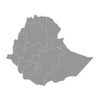 harari Région carte, administratif division de Ethiopie. vecteur illustration.