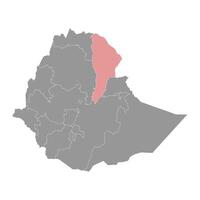 au loin Région carte, administratif division de Ethiopie. vecteur illustration.